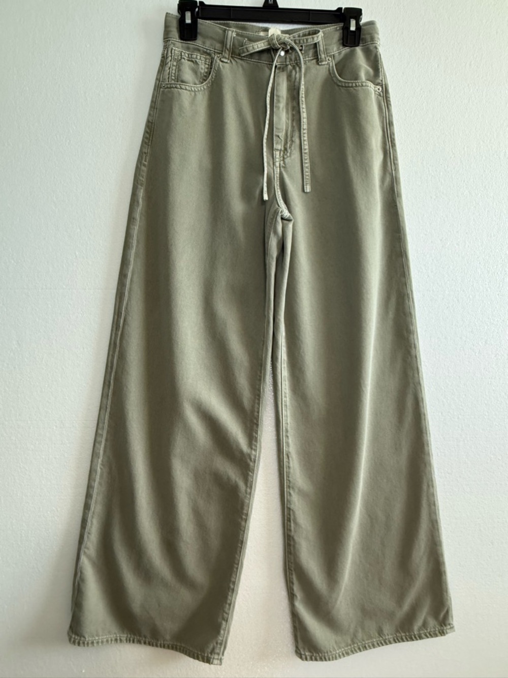 Madewell Super Wide Leg Jeans High Rise Drawstring Airy Size 24 In Sagebrush - Picture 3 of 16